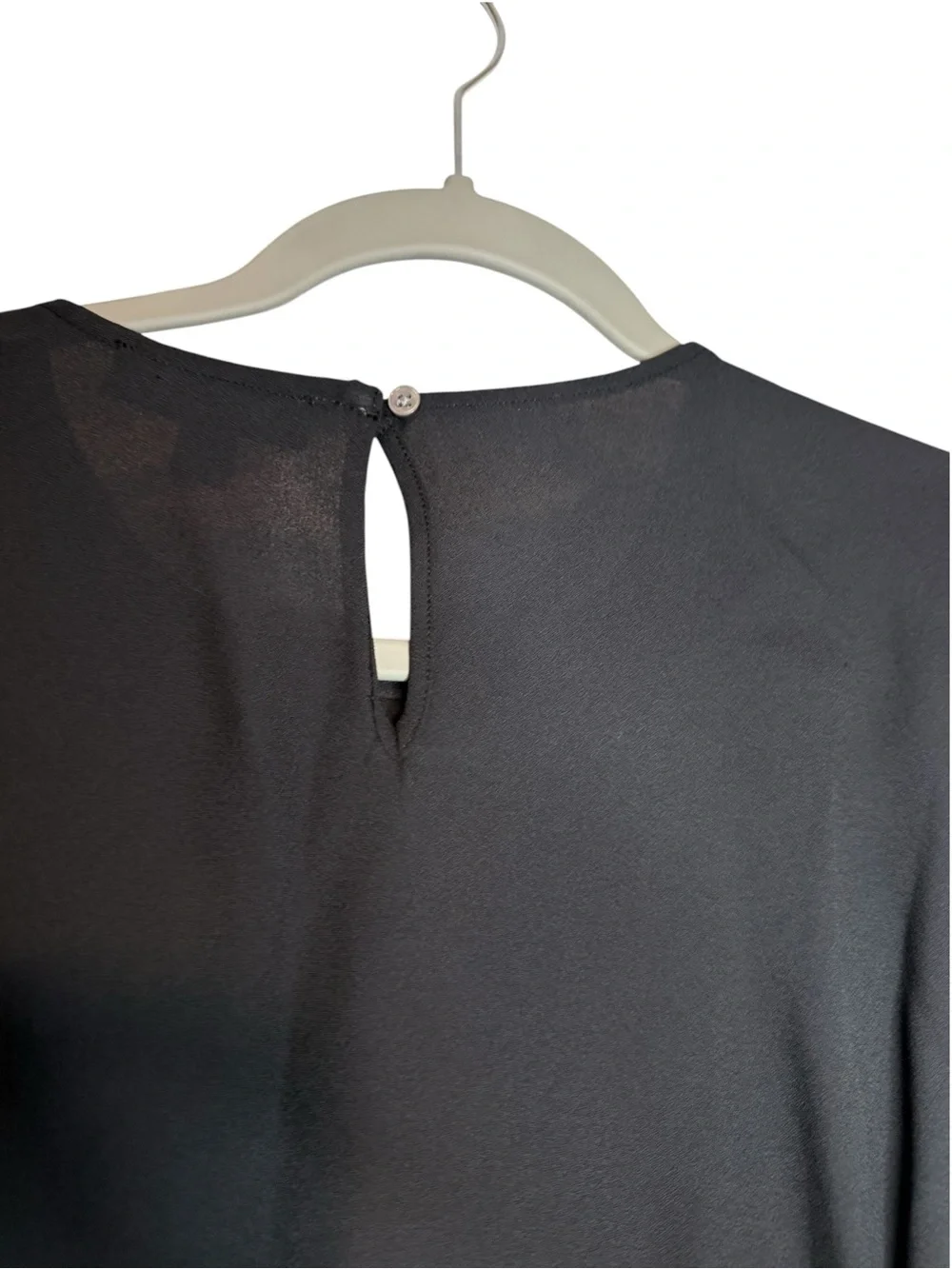 J. Crew Shirred Waist Chiffon Top in Black Size 8 NWT